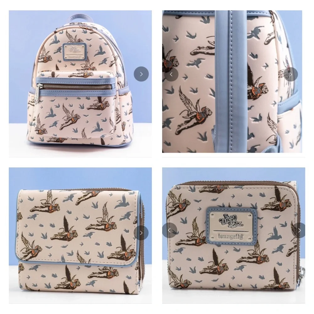 Loungefly The Wizard of Oz Flying Monkeys AOP Mini Backpack & Wallet Set
